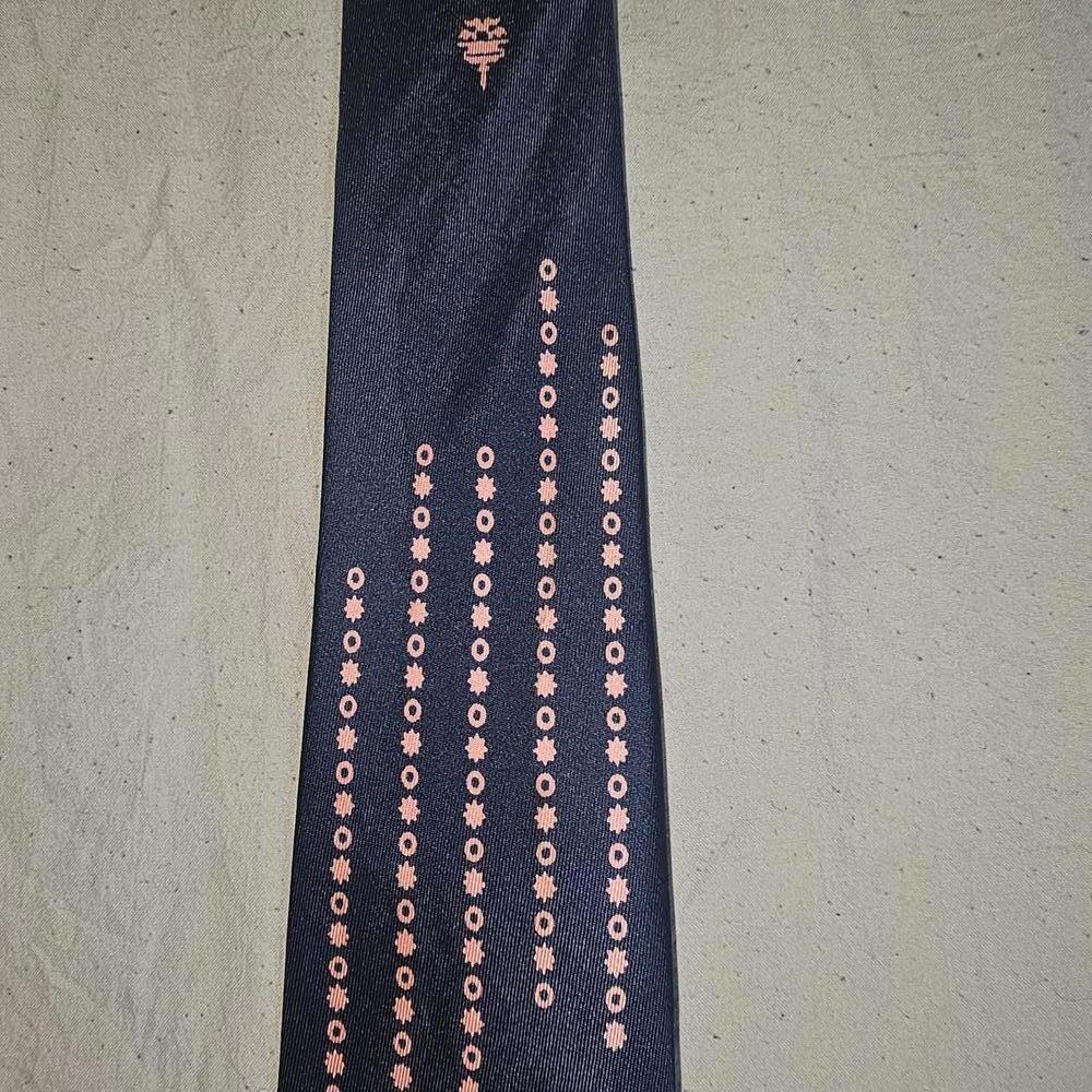 Vintage Hanny's Silk Men's Tie with Pink Pattern - Picture 2 of 3